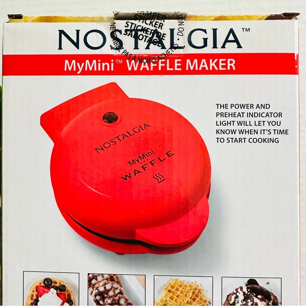 Nostalgia MyMini Red Waffle Maker NEW